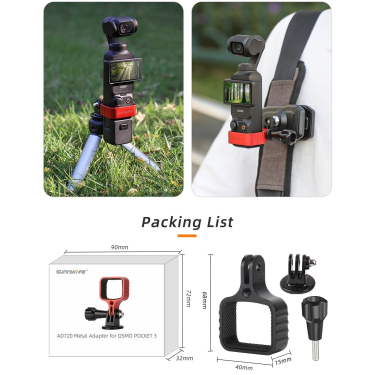 For DJI OSMO Pocket 3 Metal Expansion Bracket Adapter Frame Holder with Screw(Black) - HoMEdemic™ 