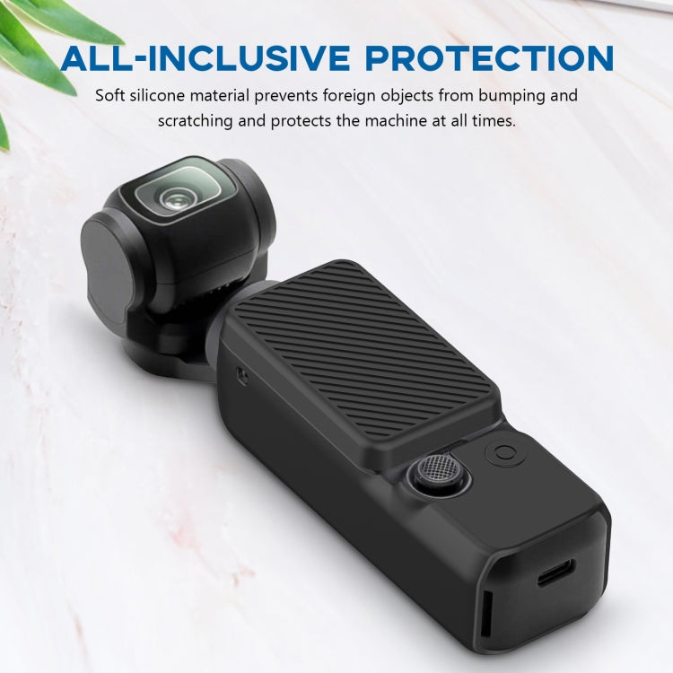 For DJI OSMO Pocket 3 PULUZ  2 in 1 Silicone Cover Case Set with Strap (Black) - HoMEdemic™ 