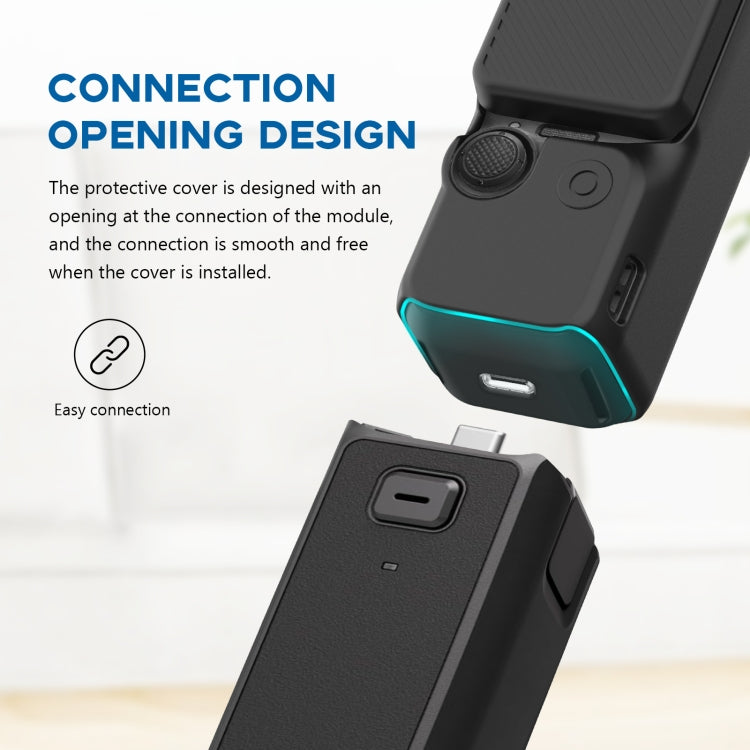 For DJI OSMO Pocket 3 PULUZ  2 in 1 Silicone Cover Case Set with Strap (Black) - HoMEdemic™ 