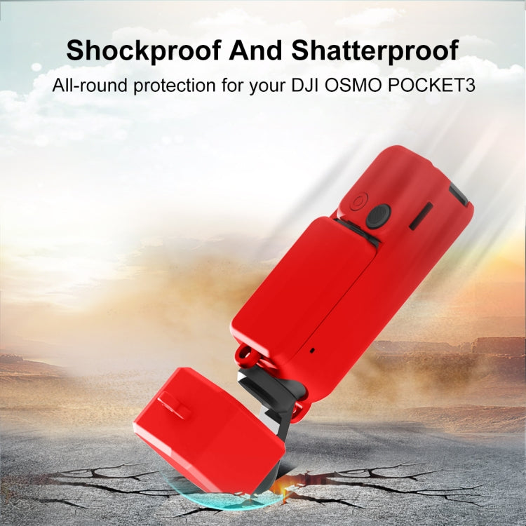 For DJI OSMO Pocket 3 PULUZ  3 in 1 Silicone Cover Case Set (Red) - HoMEdemic™ 