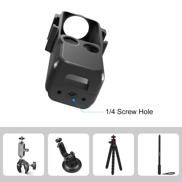 For DJI OSMO Pocket 3 PULUZ Metal Protection Frame Cage Adapter Bracket with Dual Cold Shoes (Black) - HoMEdemic™ 