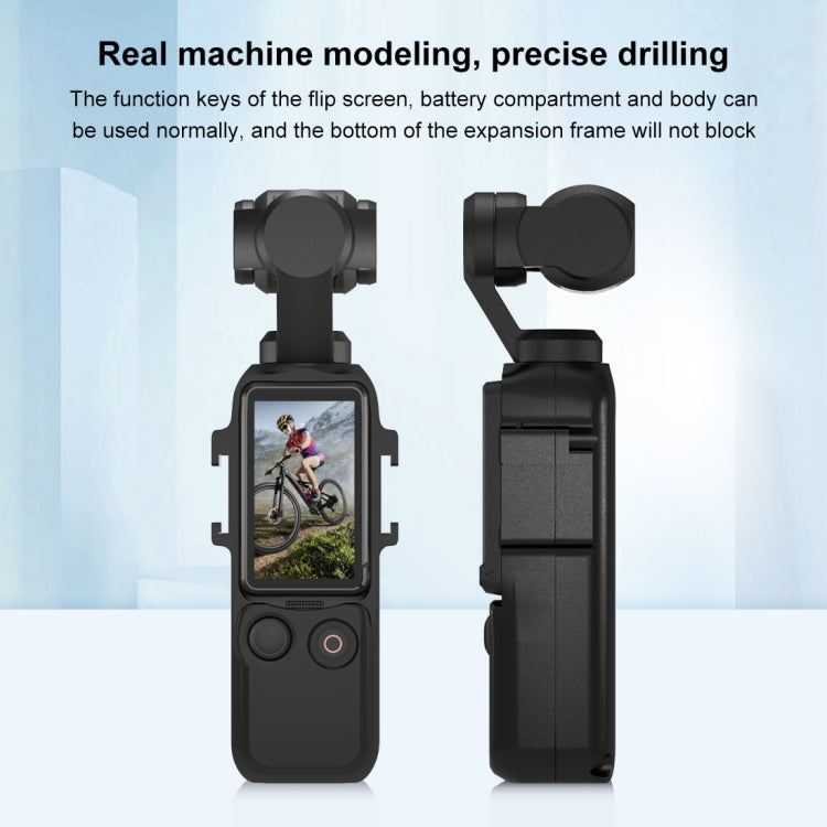 For DJI OSMO Pocket 3 PULUZ Metal Protection Frame Cage Adapter Bracket with Dual Cold Shoes (Black) - HoMEdemic™ 
