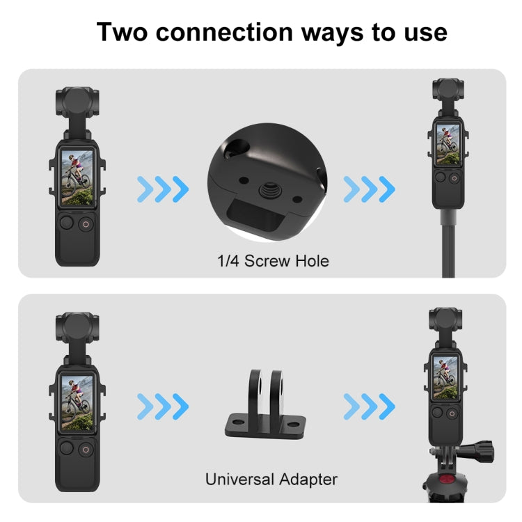 For DJI OSMO Pocket 3 PULUZ Metal Protection Frame Cage Adapter Bracket with Dual Cold Shoes (Black) - HoMEdemic™ 