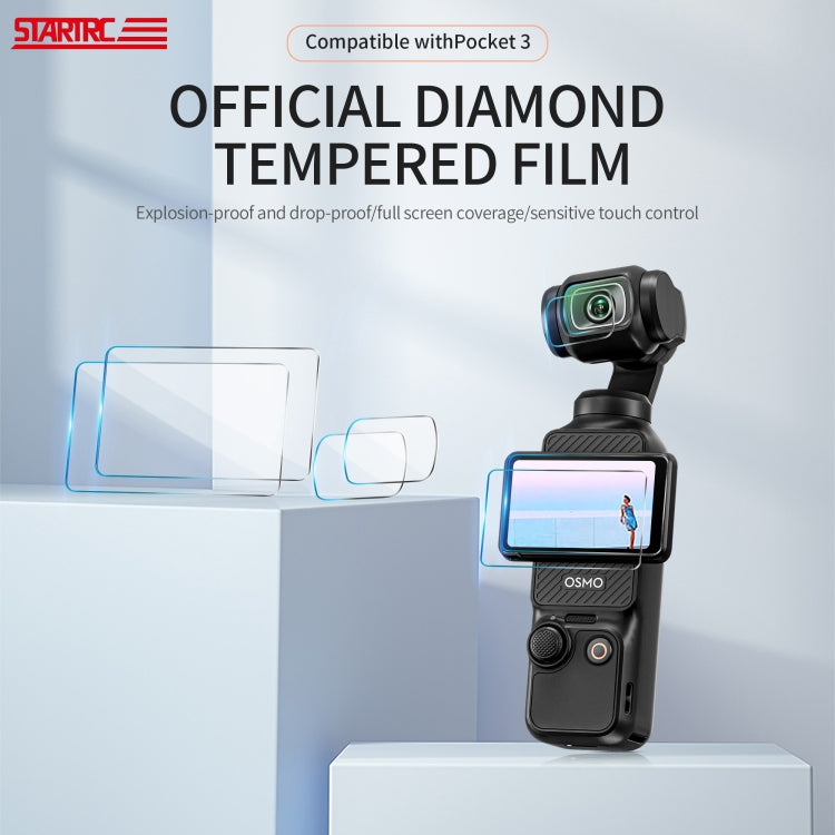 For DJI OSMO Pocket 3 STARTRC 2pcs 2 in 1 Tempered Glass Lens Protector + Screen Film (Transparent) - HoMEdemic™ 