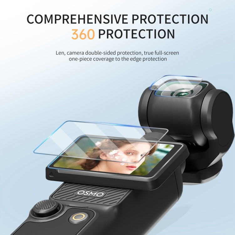 For DJI OSMO Pocket 3 STARTRC 2pcs 2 in 1 Tempered Glass Lens Protector + Screen Film (Transparent) - HoMEdemic™ 