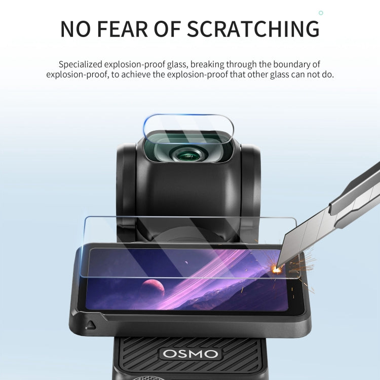 For DJI OSMO Pocket 3 STARTRC 2pcs 2 in 1 Tempered Glass Lens Protector + Screen Film (Transparent) - HoMEdemic™ 