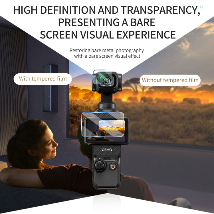 For DJI OSMO Pocket 3 STARTRC 2pcs 2 in 1 Tempered Glass Lens Protector + Screen Film (Transparent) - HoMEdemic™ 