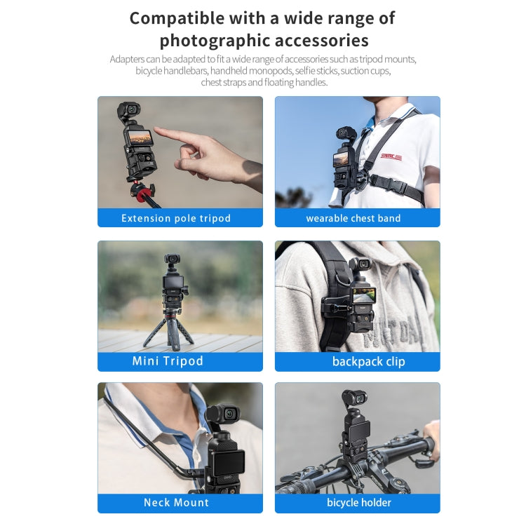 For DJI OSMO Pocket 3 STARTRC Multifunctional Fixed Mount Expansion Adapter Bracket (Black) - HoMEdemic™ 