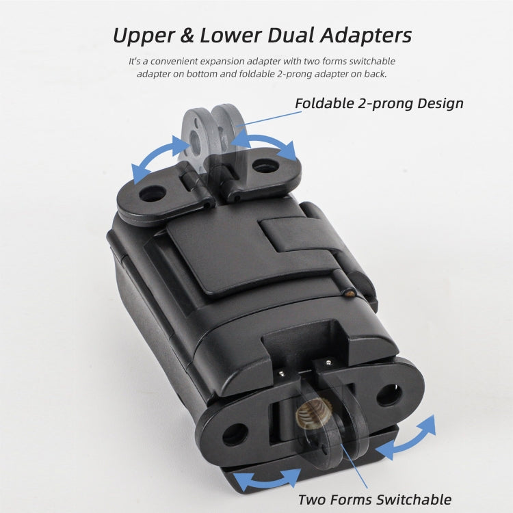 For DJI OSMO Pocket 3 Sunnylife Expansion Adapter Foldable Dual Hooks Adapter Protective Case Bracket (Black) - HoMEdemic™ 
