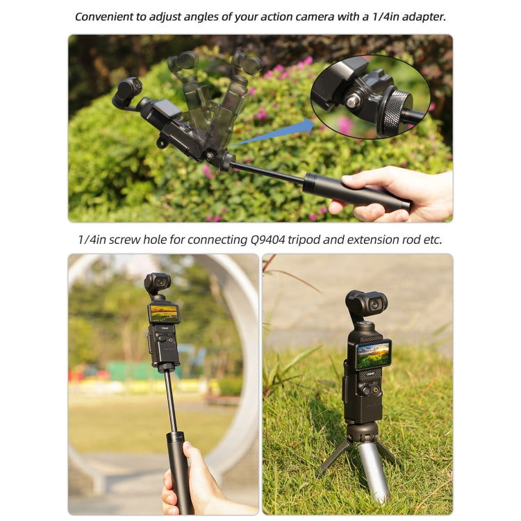 For DJI OSMO Pocket 3 Sunnylife Expansion Adapter Foldable Dual Hooks Adapter Protective Case Bracket (Black) - HoMEdemic™ 