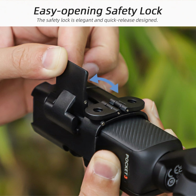 For DJI OSMO Pocket 3 Sunnylife Expansion Adapter Foldable Dual Hooks Adapter Protective Case Bracket (Black) - HoMEdemic™ 
