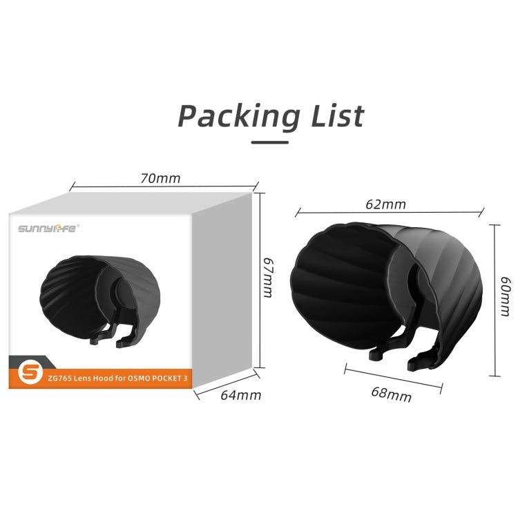 For DJI OSMO Pocket 3 Sunnylife Sunshade Lens Protective Cover Hood (Black) - HoMEdemic™ 