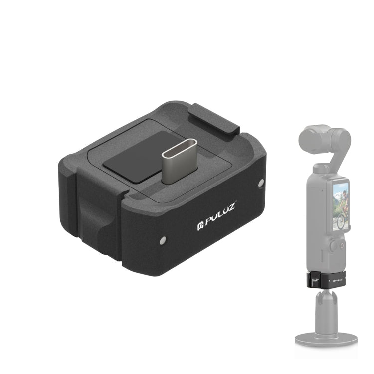 For DJI OSMO Pocket 4 / 3 PULUZ USB-C / Type-C Dock Desktop Charging Base Aluminum Alloy Bracket (Black) - HoMEdemic™ 