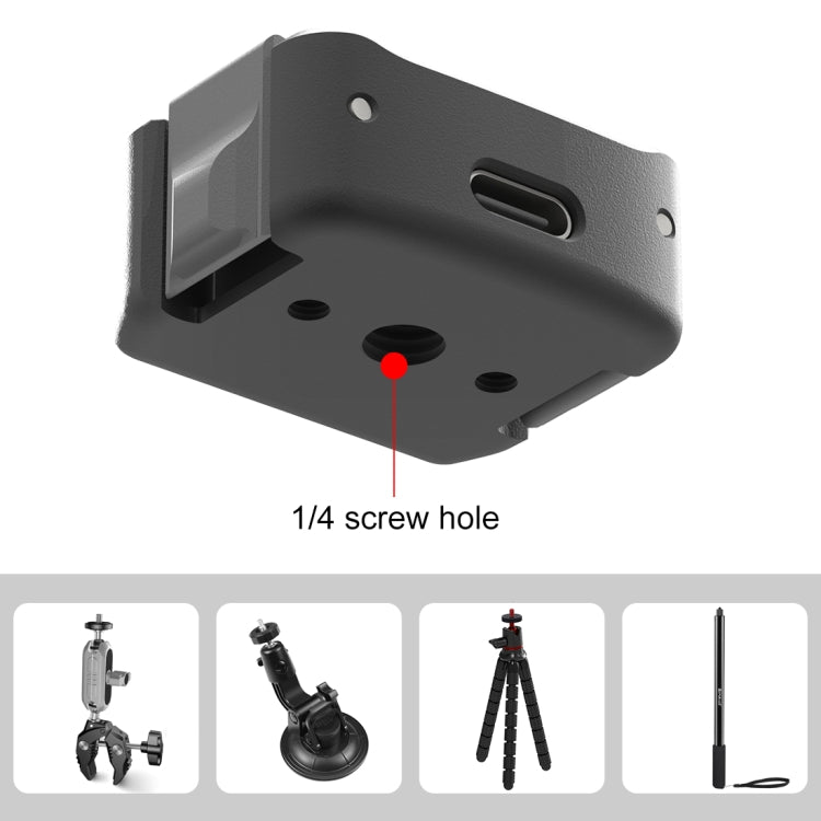 For DJI OSMO Pocket 4 / 3 PULUZ USB-C / Type-C Dock Desktop Charging Base Aluminum Alloy Bracket (Black) - HoMEdemic™ 