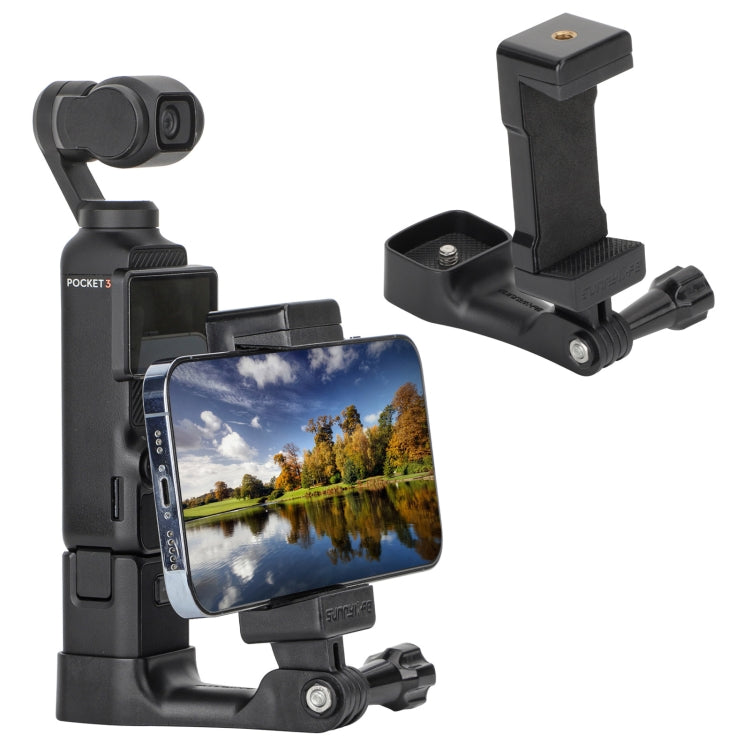 For DJI OSMO Pocket 4 / 3 Sunnylife Front Phone Holder Mount Handheld Tripod Expansion Brackets (Black) - HoMEdemic™ 