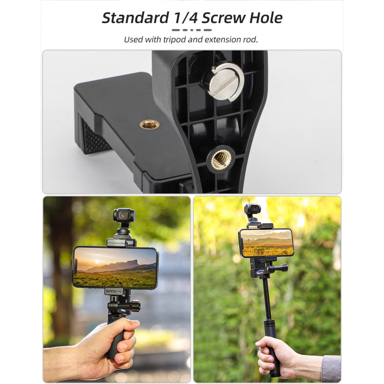 For DJI OSMO Pocket 4 / 3 Sunnylife Front Phone Holder Mount Handheld Tripod Expansion Brackets (Black) - HoMEdemic™ 