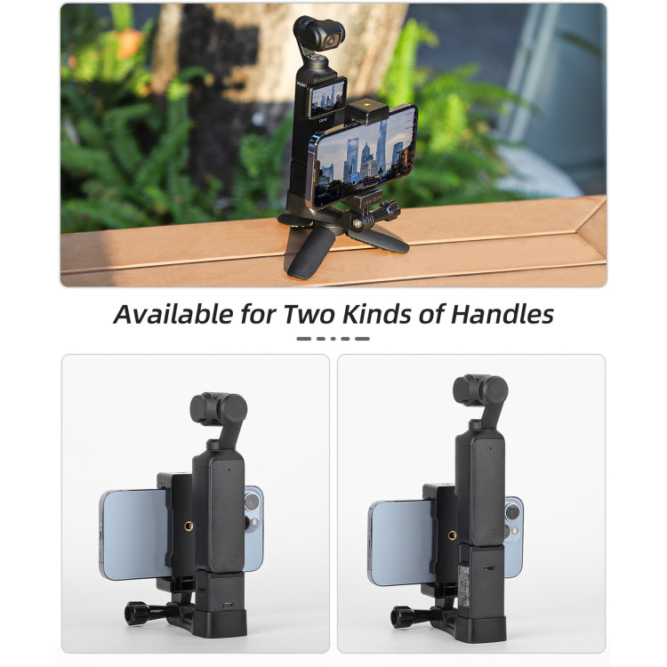 For DJI OSMO Pocket 4 / 3 Sunnylife Front Phone Holder Mount Handheld Tripod Expansion Brackets (Black) - HoMEdemic™ 