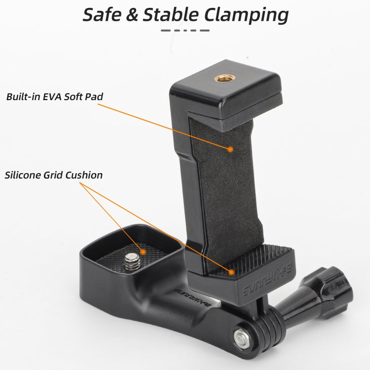 For DJI OSMO Pocket 4 / 3 Sunnylife Front Phone Holder Mount Handheld Tripod Expansion Brackets (Black) - HoMEdemic™ 