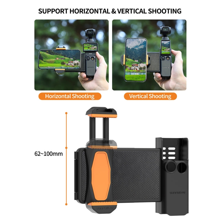 For DJI OSMO Pocket 4 / 3 Sunnylife OP3-AD744 Expanded Phone Clamp Holder with Storage Case (Black) - HoMEdemic™ 