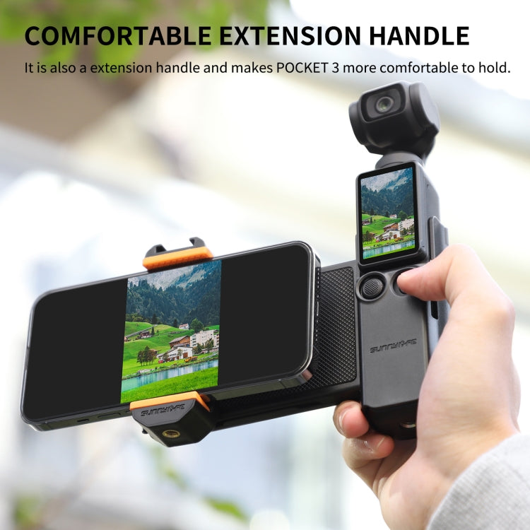 For DJI OSMO Pocket 4 / 3 Sunnylife OP3-AD744 Expanded Phone Clamp Holder with Storage Case (Black) - HoMEdemic™ 
