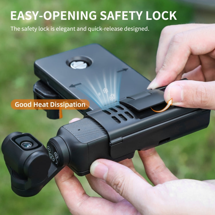 For DJI OSMO Pocket 4 / 3 Sunnylife OP3-AD744 Expanded Phone Clamp Holder with Storage Case (Black) - HoMEdemic™ 
