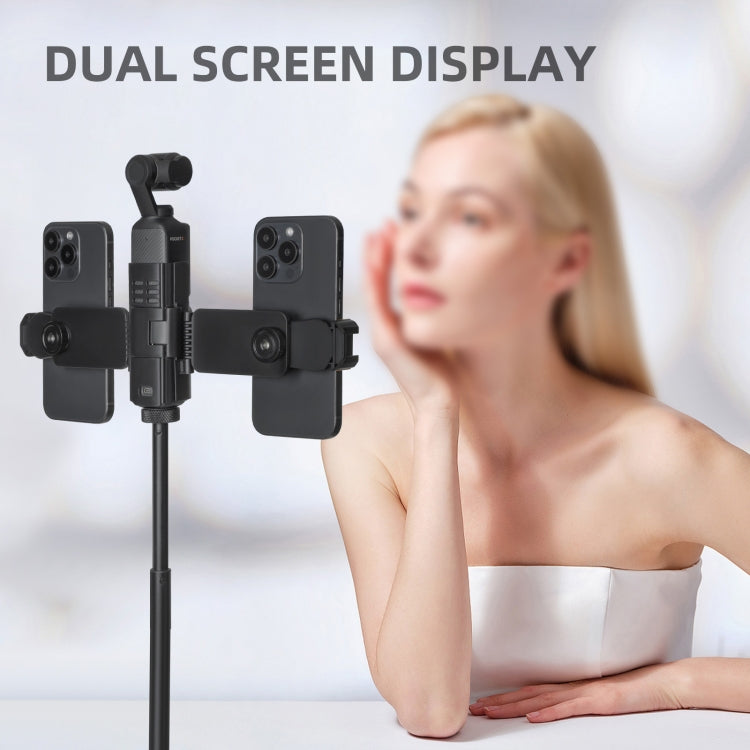 For DJI OSMO Pocket 4 / 3 Sunnylife ZJ756 Expanded Dual Phone Clamp Holder (Black) - HoMEdemic™ 