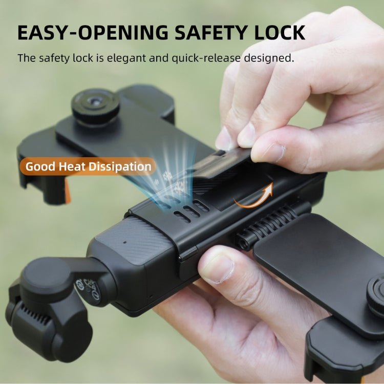 For DJI OSMO Pocket 4 / 3 Sunnylife ZJ756 Expanded Dual Phone Clamp Holder (Black) - HoMEdemic™ 
