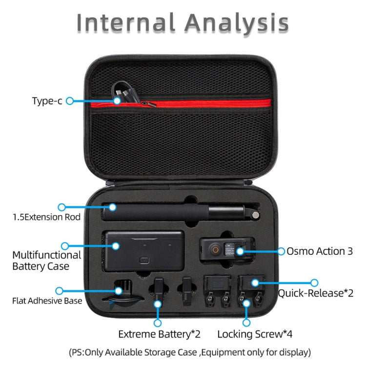 For DJI Osmo Action 3 Carrying Storage Case Bag,Size: 21.5 x 29.5 x 10cm, 21.5 x 29.5 x 10cm - HoMEdemic™ 