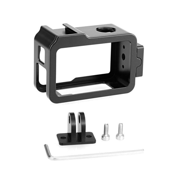 For DJI Osmo Action 4 / 3 PULUZ Metal Cage Expansion Adapter Frame with Cold Shoe (Black) - HoMEdemic™ 