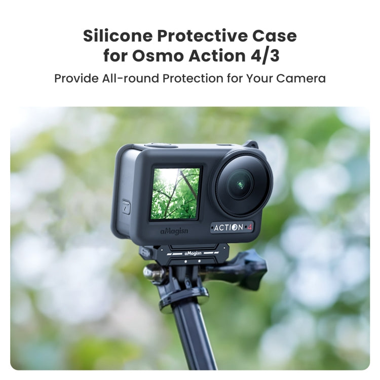 For DJI Osmo Action 4 / 3 aMagisn Silicone Protection Case Camera Protection Accessories(Black) - HoMEdemic™ 