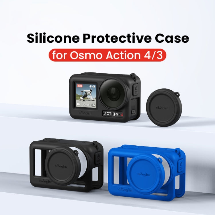 For DJI Osmo Action 4 / 3 aMagisn Silicone Protection Case Camera Protection Accessories(Blue) - HoMEdemic™ 