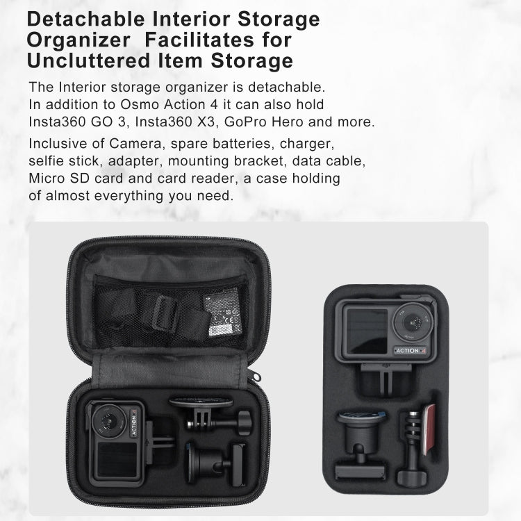 For DJI Osmo Action 4 / 3 aMagisn Small Organizer Bag Sports Camera Protective Accessories(Deep Gray) - HoMEdemic™ 