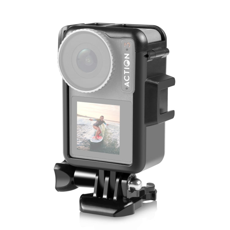 For DJI Osmo Action 5 Pro / 4 / 3 PULUZ Vertical Plastic Protective Frame Cage with Cold Shoes (Black) - HoMEdemic™ 