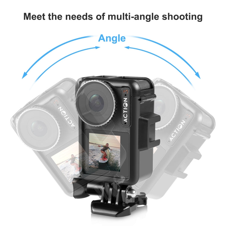 For DJI Osmo Action 5 Pro / 4 / 3 PULUZ Vertical Plastic Protective Frame Cage with Cold Shoes (Black) - HoMEdemic™ 