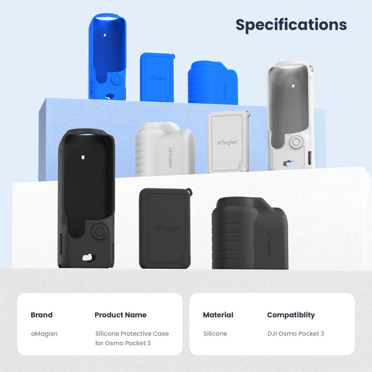 For DJI Osmo Pocket 3 AMagisn Silicone Protection Case Movement Camera Accessories, Style: 5 In 1 Black - HoMEdemic™ 