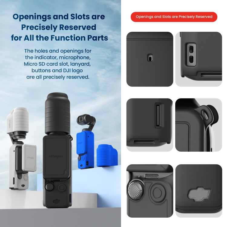 For DJI Osmo Pocket 3 AMagisn Silicone Protection Case Movement Camera Accessories, Style: 5 In 1 Black - HoMEdemic™ 
