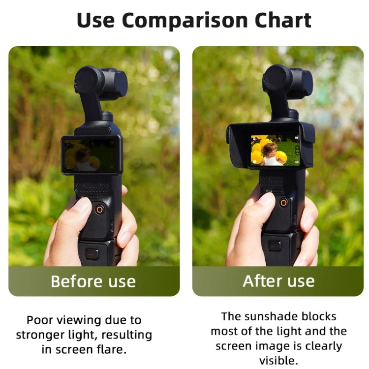 For DJI Osmo Pocket 3 BRDRC Sunshade Hood Light Weight Screen Shade(Black) - HoMEdemic™ 