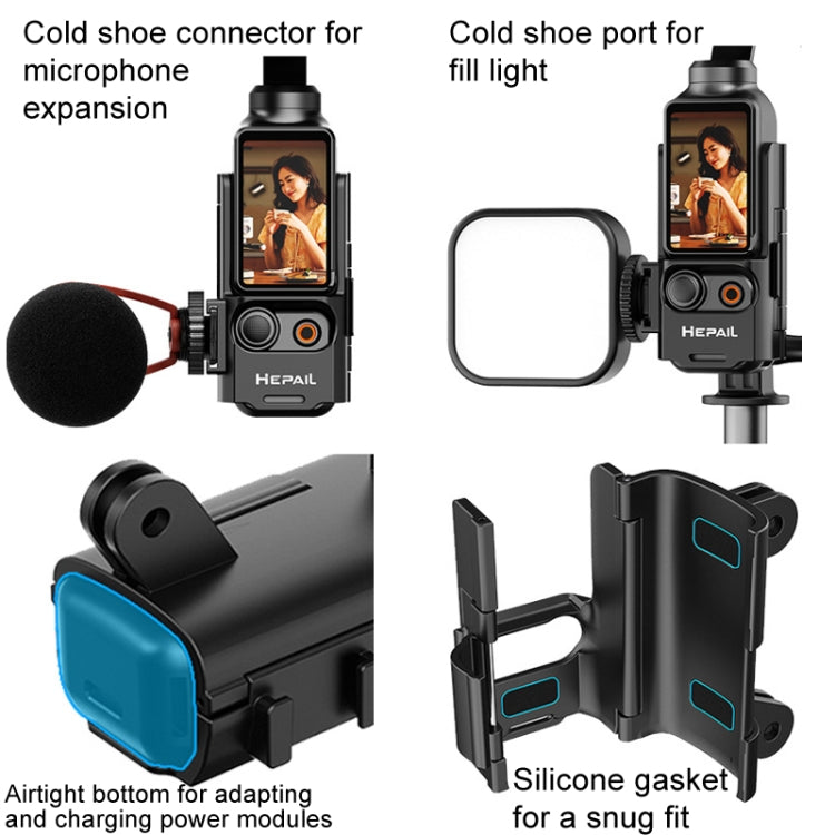 For DJI Osmo Pocket 3 HEPAIL Extended Adapter Protective Bezel Extension Handle Cold Shoe Adapter Bracket - HoMEdemic™ 