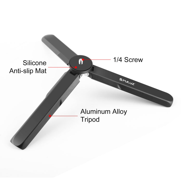 For DJI Osmo Pocket 3 / Insta360 X4 PULUZ Aluminum Alloy Metal Tripod (Black) - HoMEdemic™ 