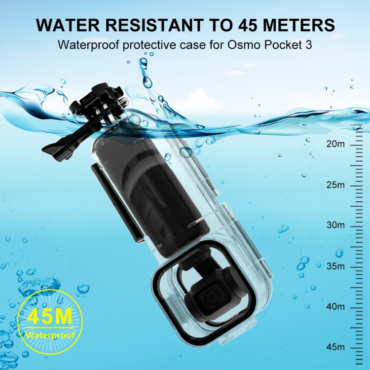For DJI Osmo Pocket 3 PULUZ 45m Underwater Waterproof Housing Diving Case (Transparent) - HoMEdemic™ 