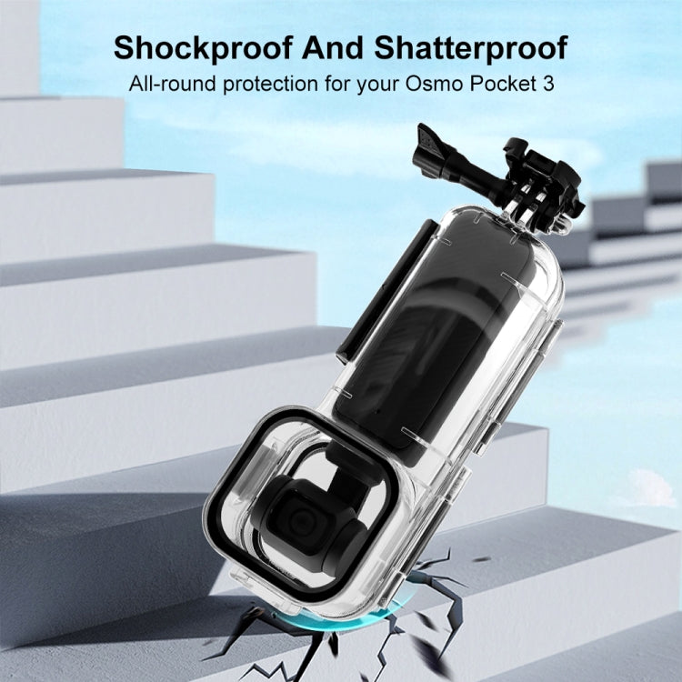 For DJI Osmo Pocket 3 PULUZ 45m Underwater Waterproof Housing Diving Case (Transparent) - HoMEdemic™ 