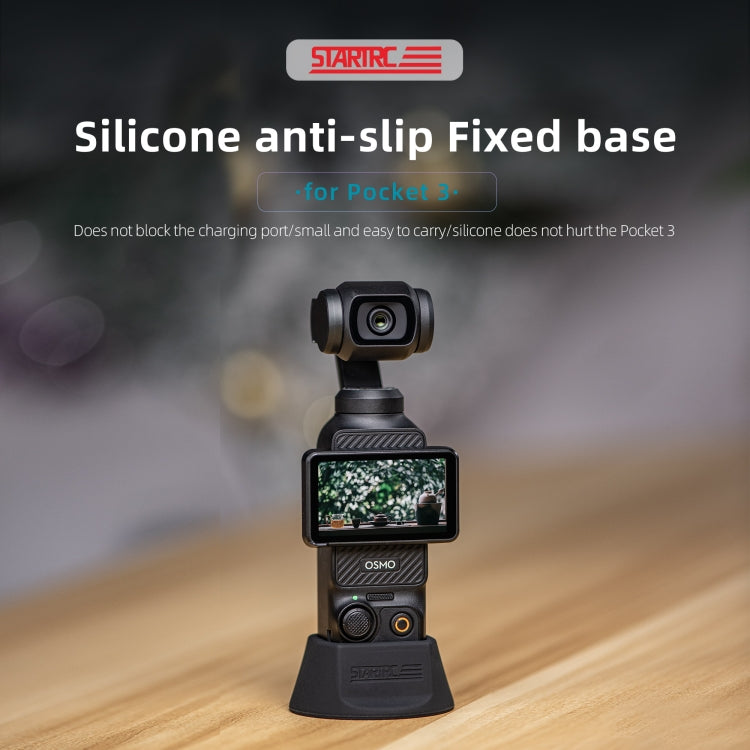 For DJI Osmo Pocket 3 STARTRC Silicone Desktop Base Bracket (Black) - HoMEdemic™ 