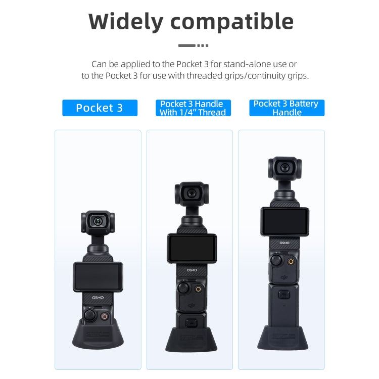 For DJI Osmo Pocket 3 STARTRC Silicone Desktop Base Bracket (Black) - HoMEdemic™ 