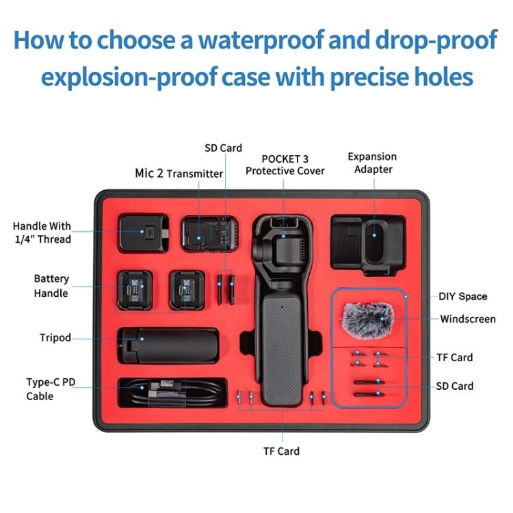 For DJI Osmo Pocket 3 STARTRC Waterproof PP Full Kit Suitcase Storage Box (Black) - HoMEdemic™ 