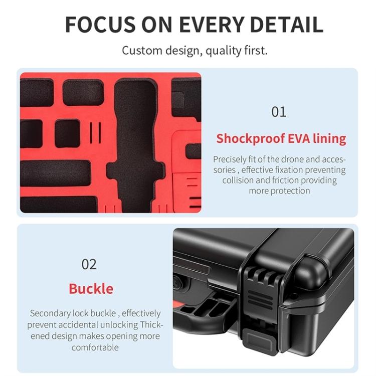 For DJI Osmo Pocket 3 STARTRC Waterproof PP Full Kit Suitcase Storage Box (Black) - HoMEdemic™ 