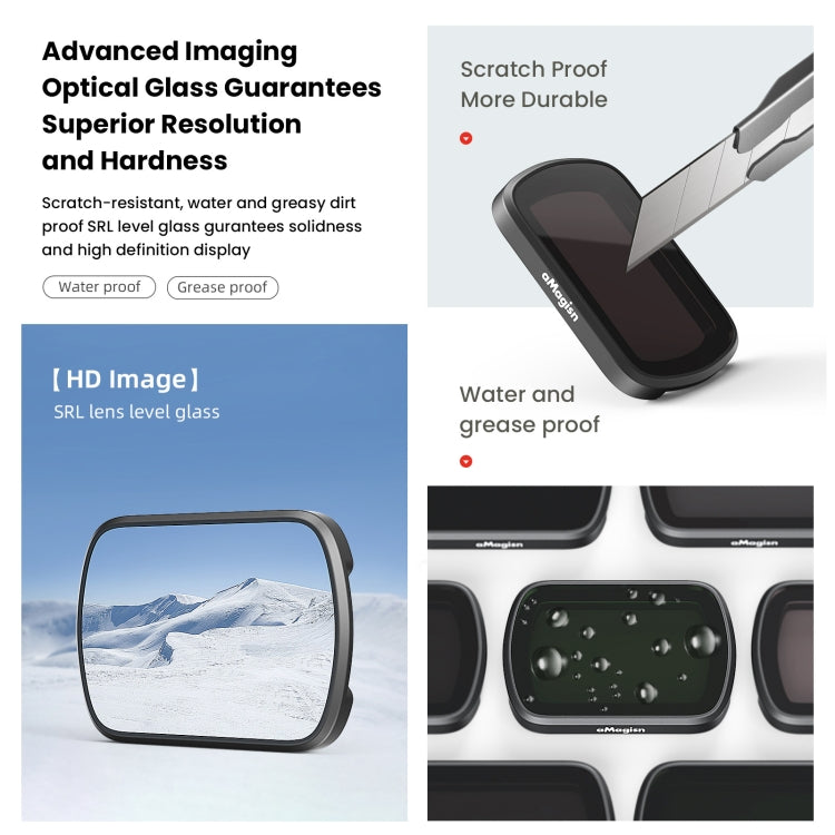 For DJI Osmo Pocket 3 aMagisn HD Double Sided Coated Filters Sports Camera Protective Goggles, Style: ND16+ND64+ND256 + CPL - HoMEdemic™ 