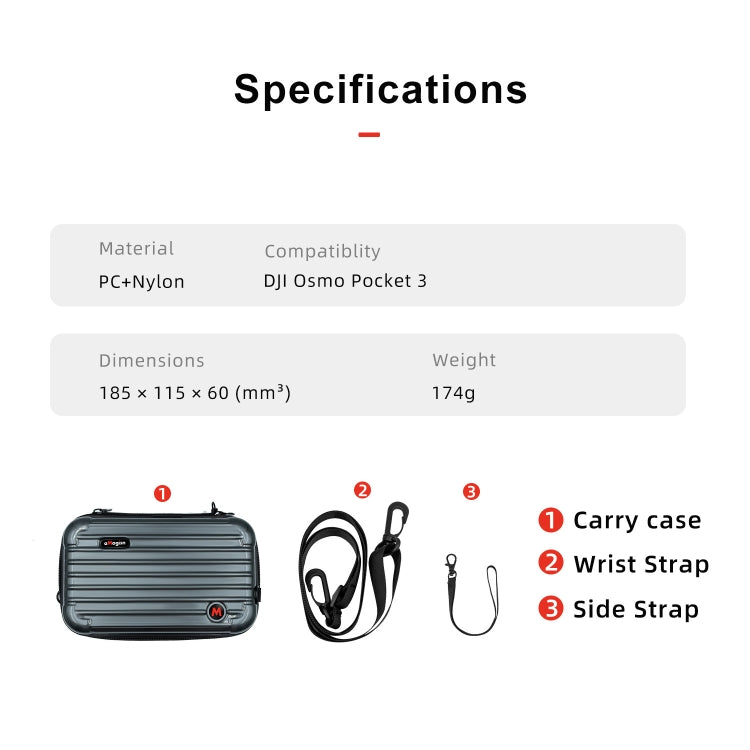 For DJI Osmo Pocket 3 aMagisn Small Organizer Bag Sports Camera Protective Accessories(Deep Gray) - HoMEdemic™ 