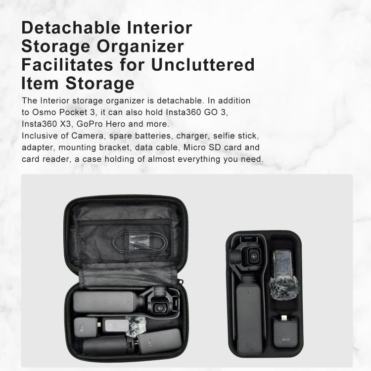 For DJI Osmo Pocket 3 aMagisn Small Organizer Bag Sports Camera Protective Accessories(Pearl White) - HoMEdemic™ 