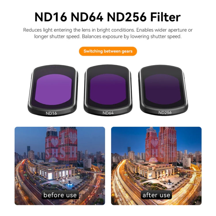 For DJI Pocket 3 TELESIN S5-FLT-03 Magnetic Suction Filter Set CPL+ND16+ND64+ND256 - HoMEdemic™ 