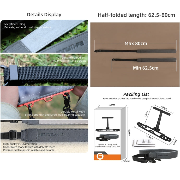 For DJI RC 2 / 1 Sunnylife ZJ764 Controller Handle Waist Support Tabletop Mount Neck Strap Hook Hanger Bracket (Black) - HoMEdemic™ 